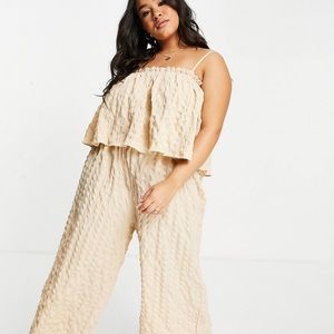 ASOS CURVE | layered textured jumpsuit | PLUS SIZE
